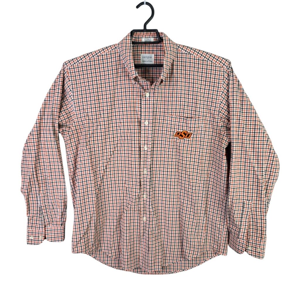 Mens Campus Specialties Oklahoma State University Checkered Shirt Button Up XL